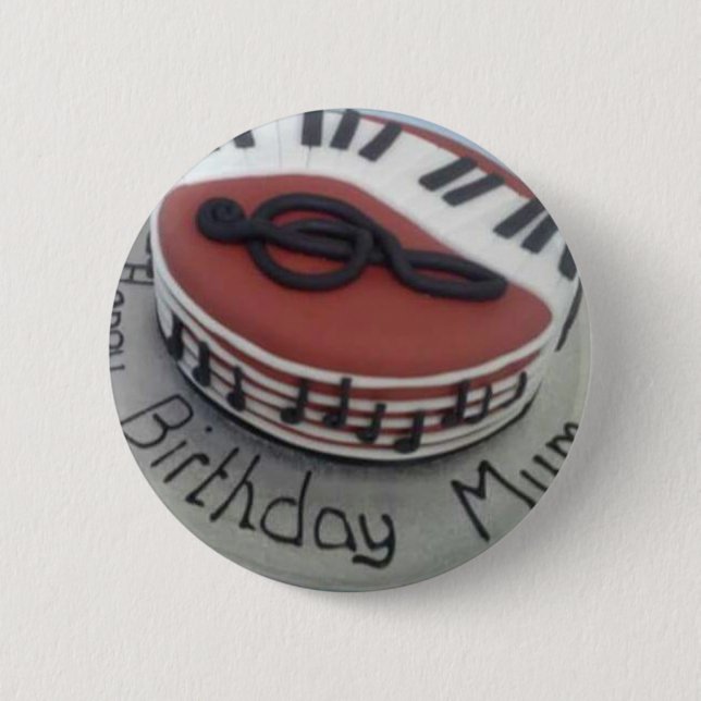 Happy birthday mum cake 2 inch round button (Front)