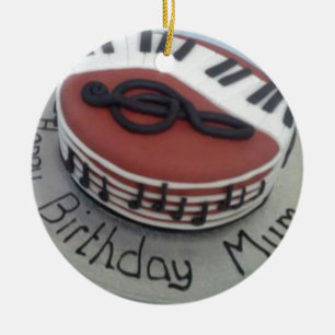 Happy birthday mum cake ceramic ornament