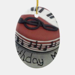 Happy birthday mum cake ceramic ornament