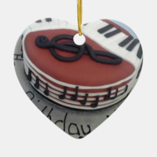 Happy birthday mum cake ceramic ornament (Front)