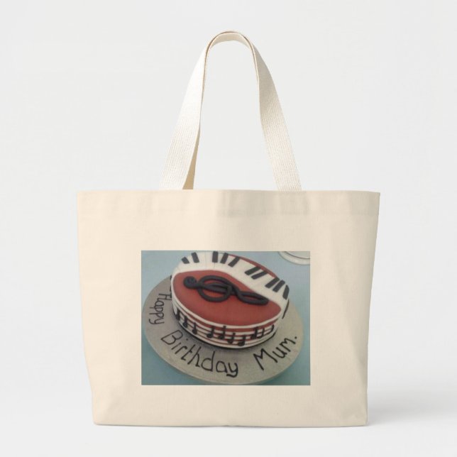 Happy birthday mum cake large tote bag (Front)