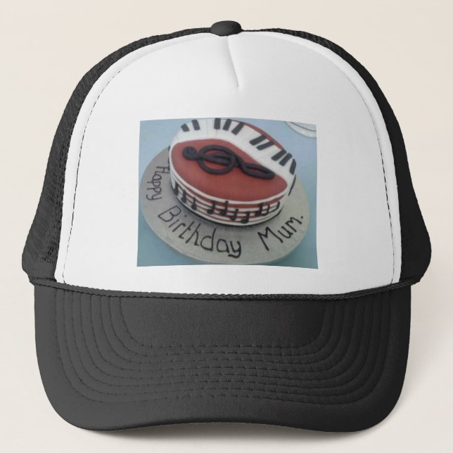 Happy birthday mum cake trucker hat (Front)