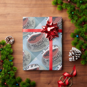 Happy birthday mum cake wrapping paper