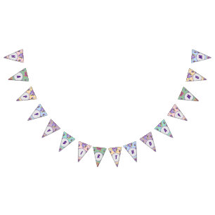 Happy Birthday Mum Flowers Floral Party Bunting Flags