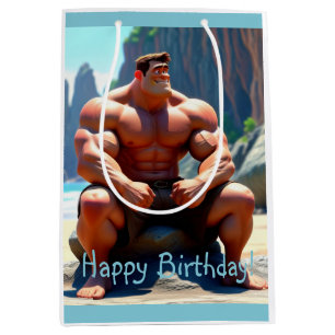 Happy Birthday Muscleman Medium Gift Bag