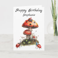 Happy Birthday Mushroom Ladybugs 