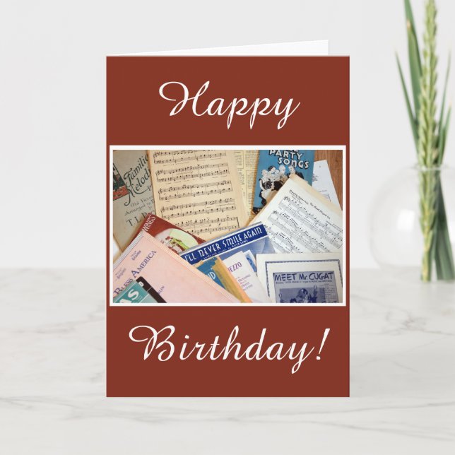 Happy Birthday Music Card (Front)