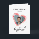 Happy Birthday My Amazing Husband Photo Card<br><div class="desc">Wish your husband a happy birthday with this greeting card. The front features a heart-shaped with the words love inside with "Happy Birthday My Amazing Husband" written in black font with his photo centred. You can easily upload your favourite image and the template is set up for you to edit...</div>