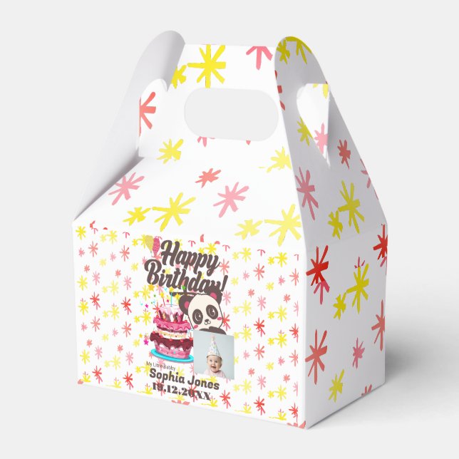 Happy Birthday, My Baby - Custom Photo/ Name/DOB Favor Box (Front Side)