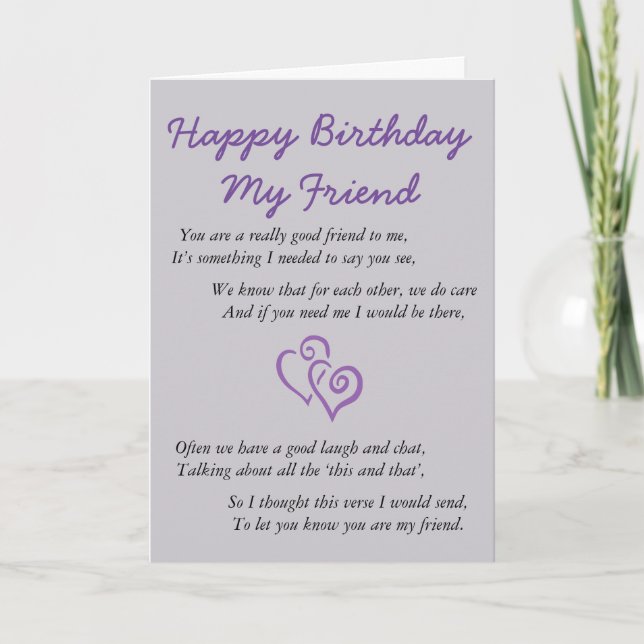 Happy Birthday My Friend Card (Front)