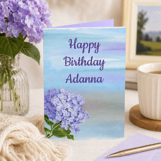 Happy birthday my love lavender floral for her holiday card