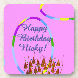 Happy Birthday Name Coaster