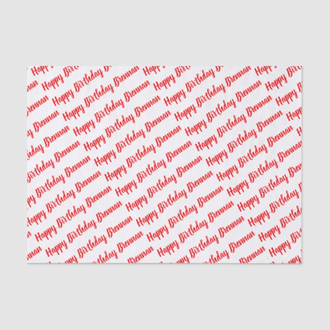 Happy Birthday NAME Custom Tissue Paper (Front)