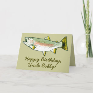 Happy Birthday Name Customizable Rainbow Trout Card