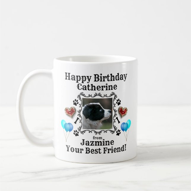 Happy Birthday Name Dog Mug (Left)