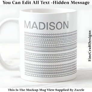 Happy Birthday & Name Hidden Message 093Gr Coffee Mug