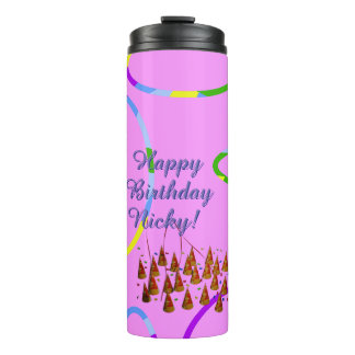 Happy Birthday Name Thermal Tumbler