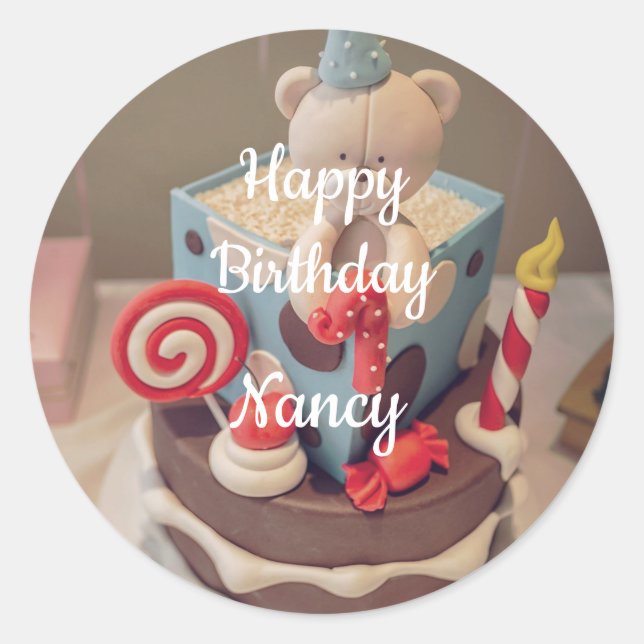 Happy birthday Nancy Classic Round Sticker (Front)