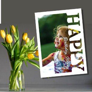 Happy Birthday Nanny Photo Card Personalised Gra