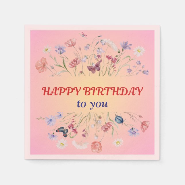 Happy birthday  napkin (Front)