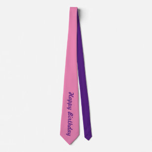 Happy Birthday Neck Tie (Purple & Pink)