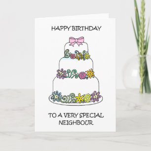 Happy Birthday Neighbour UK Spelling Card