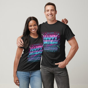 Happy Birthday Neon Glow Vibes T-Shirt