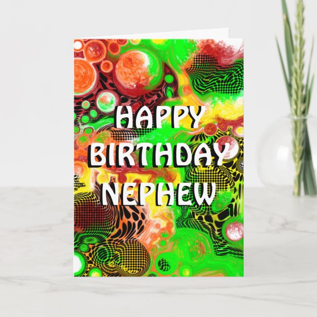 Happy Birthday Nephew |  Abstract Art Card (Front)