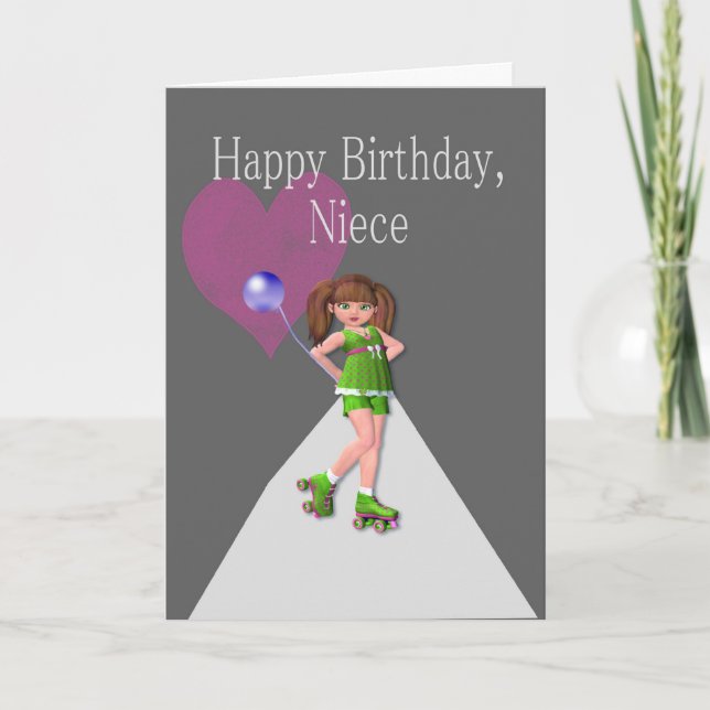 Happy Birthday Niece, Rollerskates Card (Front)