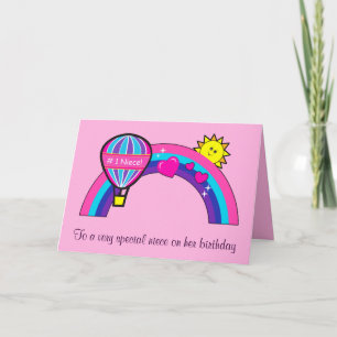 Happy Birthday Niece with Sun and Rainbow Card
