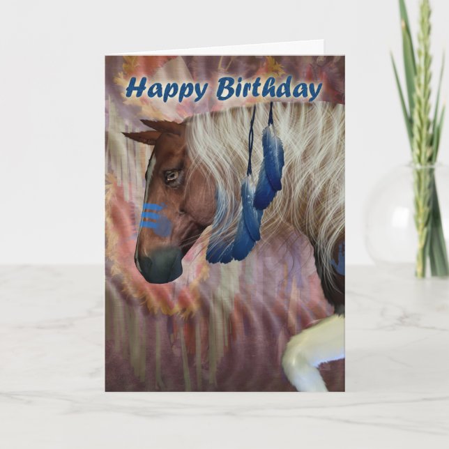 Happy Birthday North American Horse Card (Front)