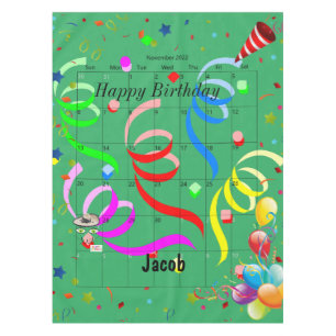 Happy Birthday November 2022 Tablecloth 