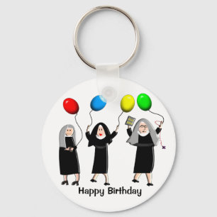Happy Birthday Nuns Keychain