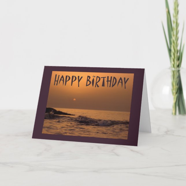 Happy birthday - Ocean sunrise Card (Front)