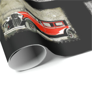 Happy Birthday Old Chap VIntage Cars Wrapping Paper