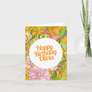 Happy Birthday Olivia | Floral Birthday Card