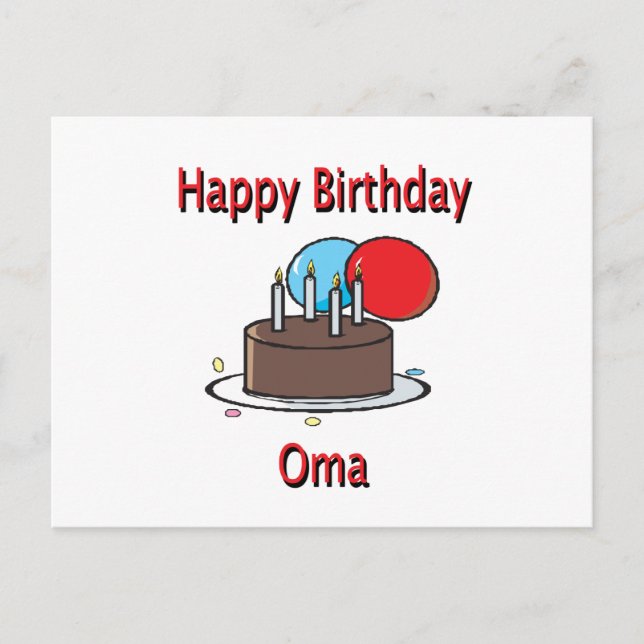 Happy Birthday Oma German Grandma Birthday Design Postcard (Front)