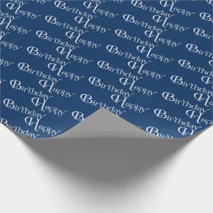 Happy Birthday on blue Wrapping Paper