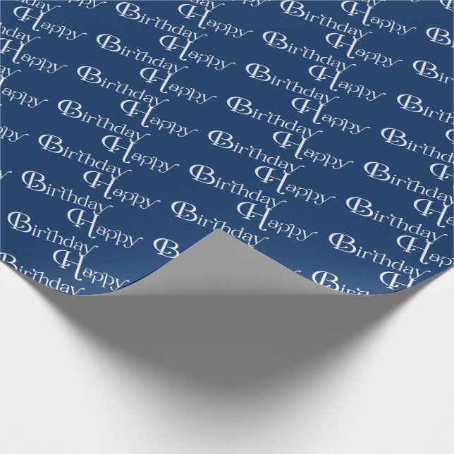 Happy Birthday on blue Wrapping Paper (Corner)