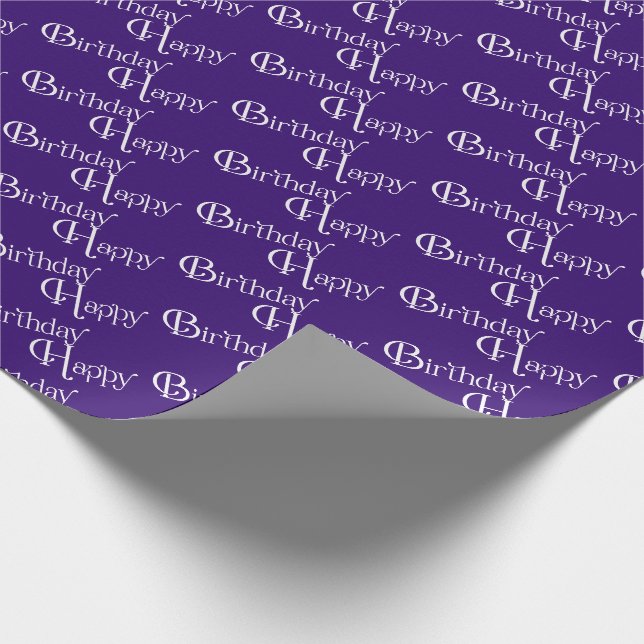 Happy Birthday on purple Wrapping Paper (Corner)
