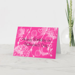 Happy Birthday on Valentine's Day Holiday Card