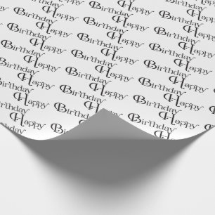 Happy Birthday on white Wrapping Paper