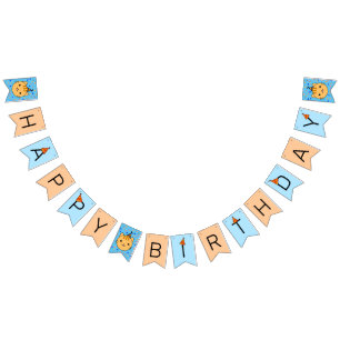 Happy Birthday Orange Cat Bunting Flags
