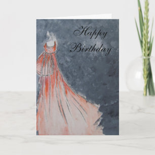 Happy Birthday (orange dress) Card