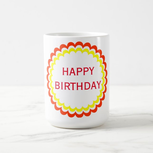 Happy Birthday Orange Yellow Mug (Center)