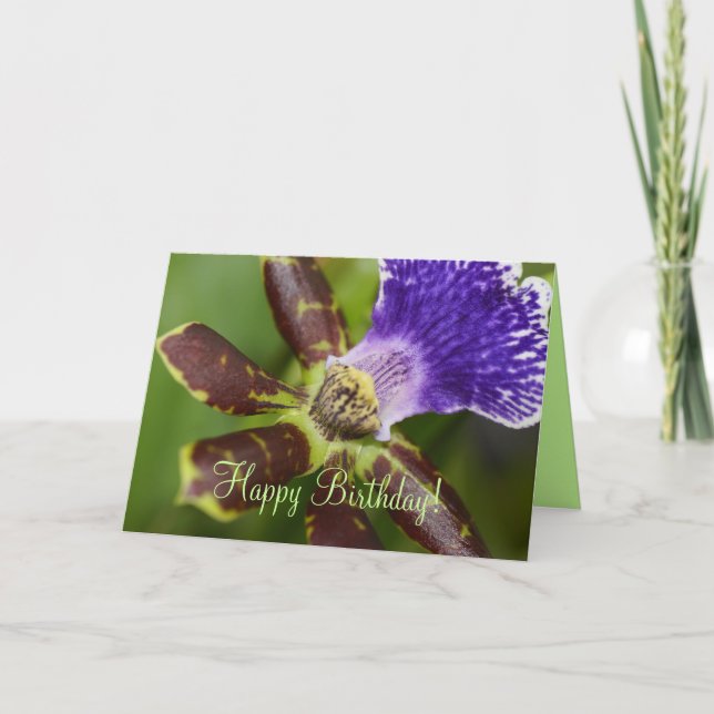 Happy Birthday orchid Card (Front)