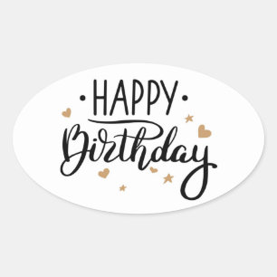 Happy Birthday Oval Sticker