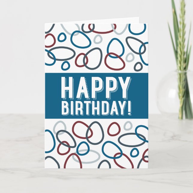 Happy Birthday Ovals Greeting Card (Front)