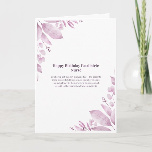 Happy Birthday Paediatric Nurse Card (Front)