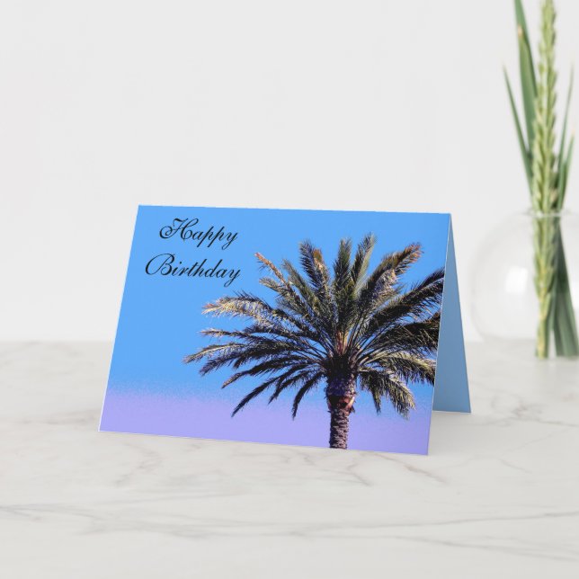 Happy Birthday Palm Tree Card (Front)